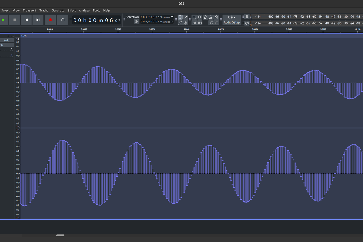 Screenshot of a corrupted recording in everyone's favourite audio editor Audacity