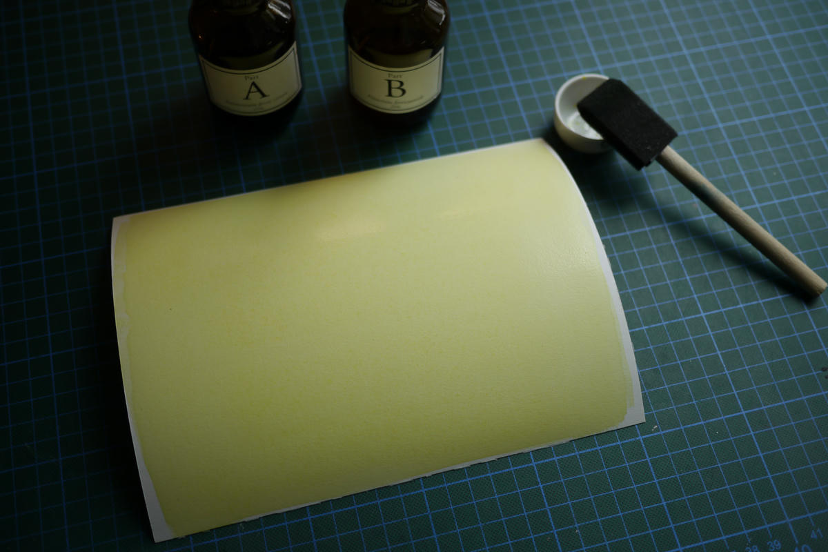 The paper after coating. The paper after coating.
