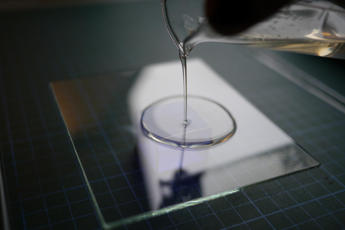 Pouring on the agar… Pouring on the agar…